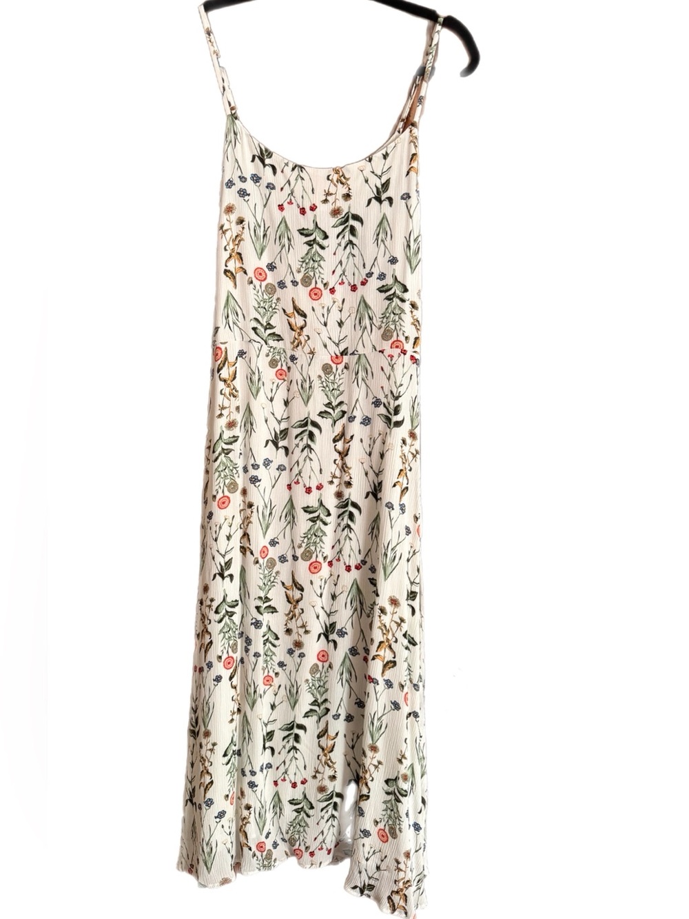 Rachel Ashwell Botanical Floral Midi Dress White Size 12 NWT